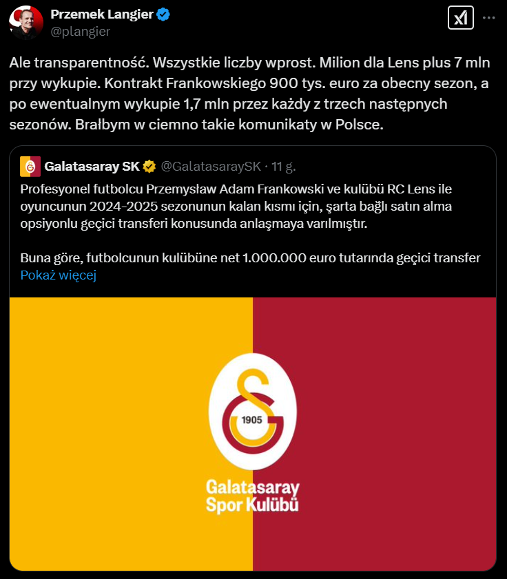 Galatasaray UJAWNIŁO szczegółową PENSJĘ Przemysława Frankowskiego!